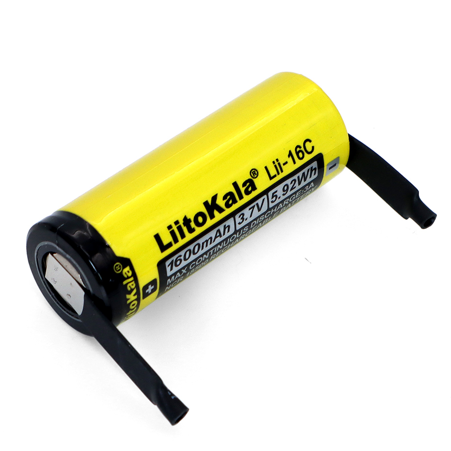 Nova liitokala Lii-16C 18500 1600mah 3.7v bateria de lítio para led lanterna + níquel diy