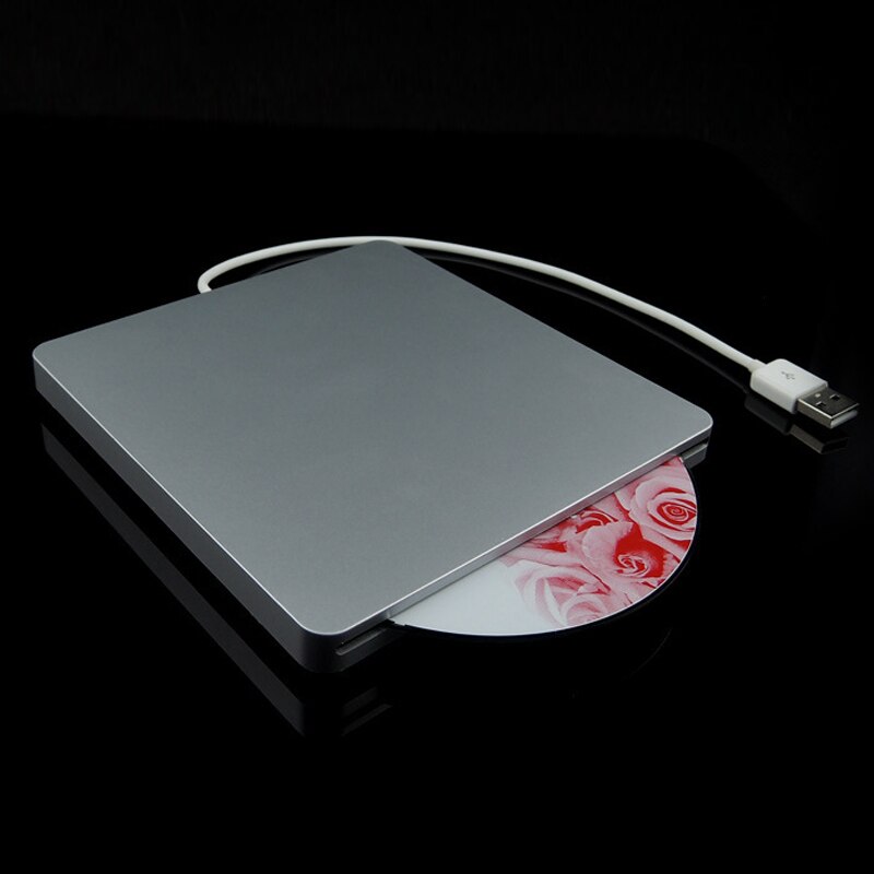 Usb 2.0 eksternt optisk drev dvd cd optager driver til pc computer laptop nk-shopping: Sølv