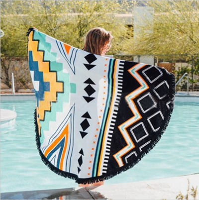 Summer Large Printed Round Beach Towels Tassel Circle Beach Towel Serviette De Plage: 3