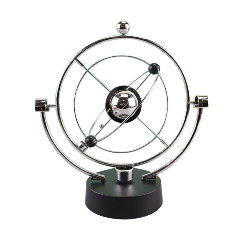 Kinetic Art Asteroid Electronic Perpetual Motion Desk Toy Home Decoration 7 Different Models Ball/Moon/Cube/Cupid: Silver 005