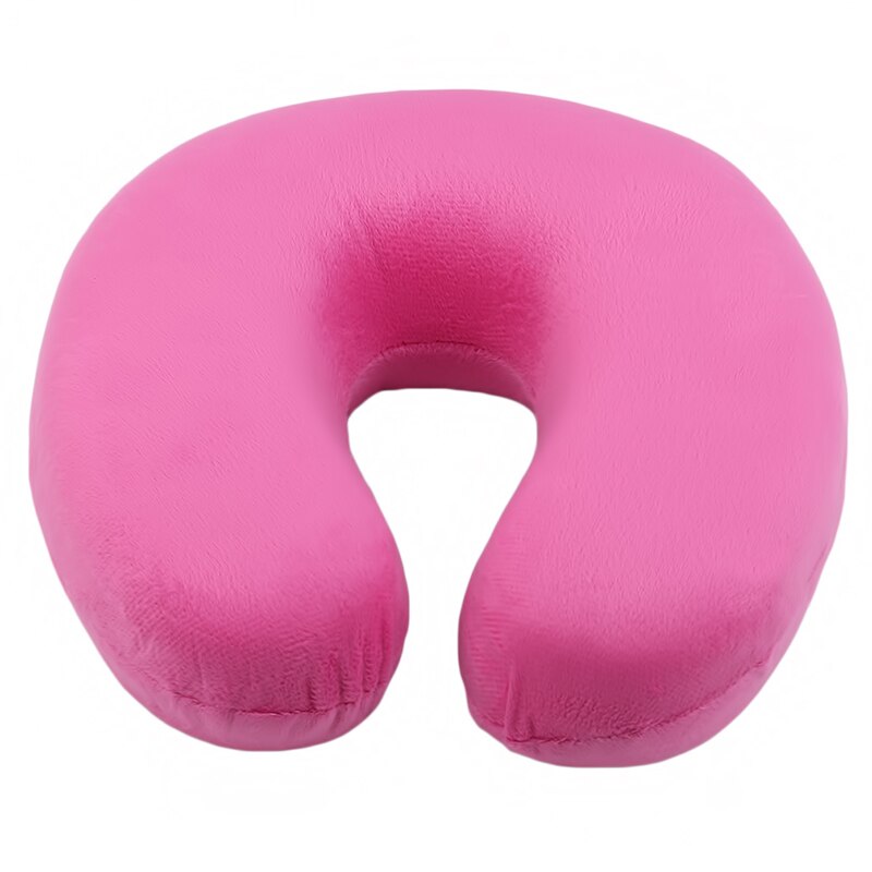 Almohada de cuello para coche, cojín en forma de U, almohada deportiva transpirable para oficina, almohada de viaje para dormir para niños, almohada de soporte para cabeza y cuello para adultos: rose red