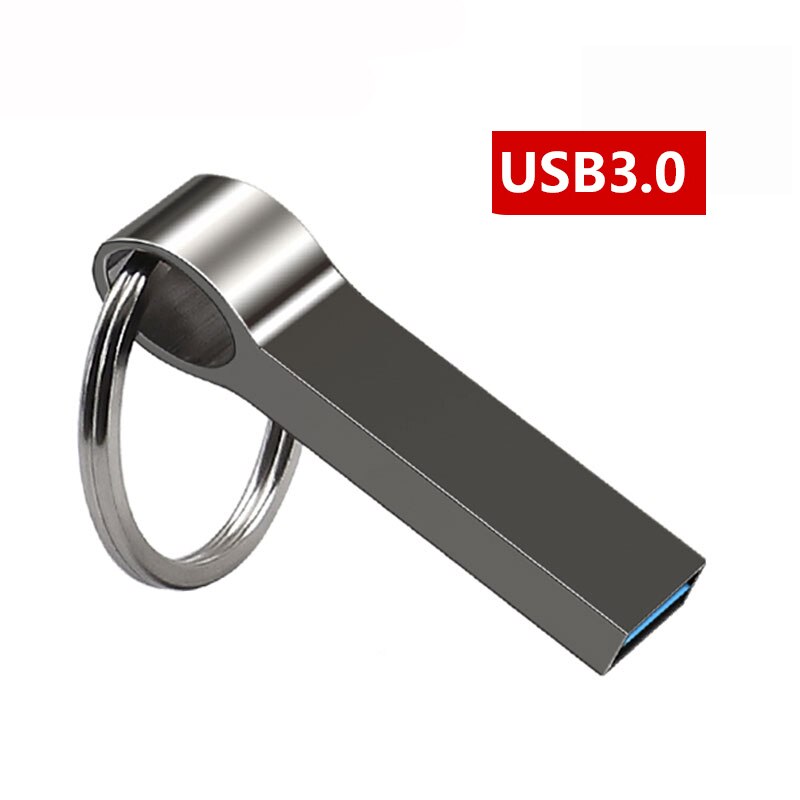 USB 3.0 Flash Memoria Usb della Penna del Bastone Drive ORIGINALE di 100% 16GB 32GB 64GB 128GB USB FLASH DRIVE ANELLO CHIAVE del metallo Pendrive usb3.0 disco: 32GB / bright-gray