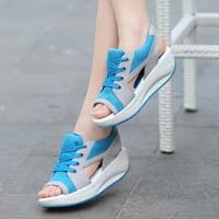 WENYUJH Women Wedges Shoes Sandals Platform Female Summer Ankle Strap Trifle Peep-toe Flip Flops High Sandals