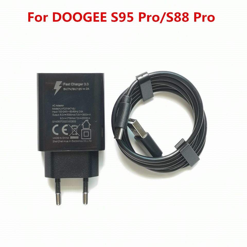 Doogee – chargeur rapide 3.0 de voyage S95 Pro/S88, avec prise ue et câble USB type-c 12V/2A, Original, nouveauté