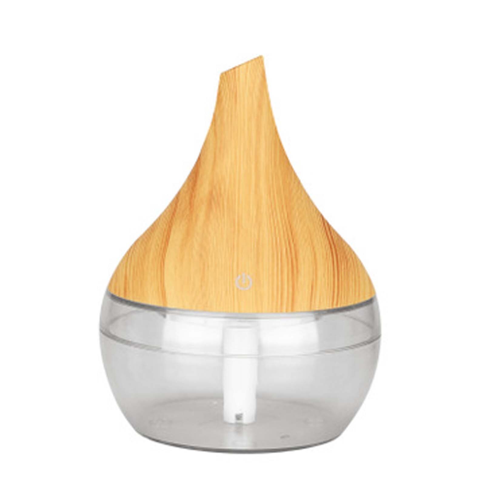 Humidificador eléctrico de aceites esenciales, difusor ultrasónico de grano de madera, minigenerador de niebla con USB, luz LED para: D