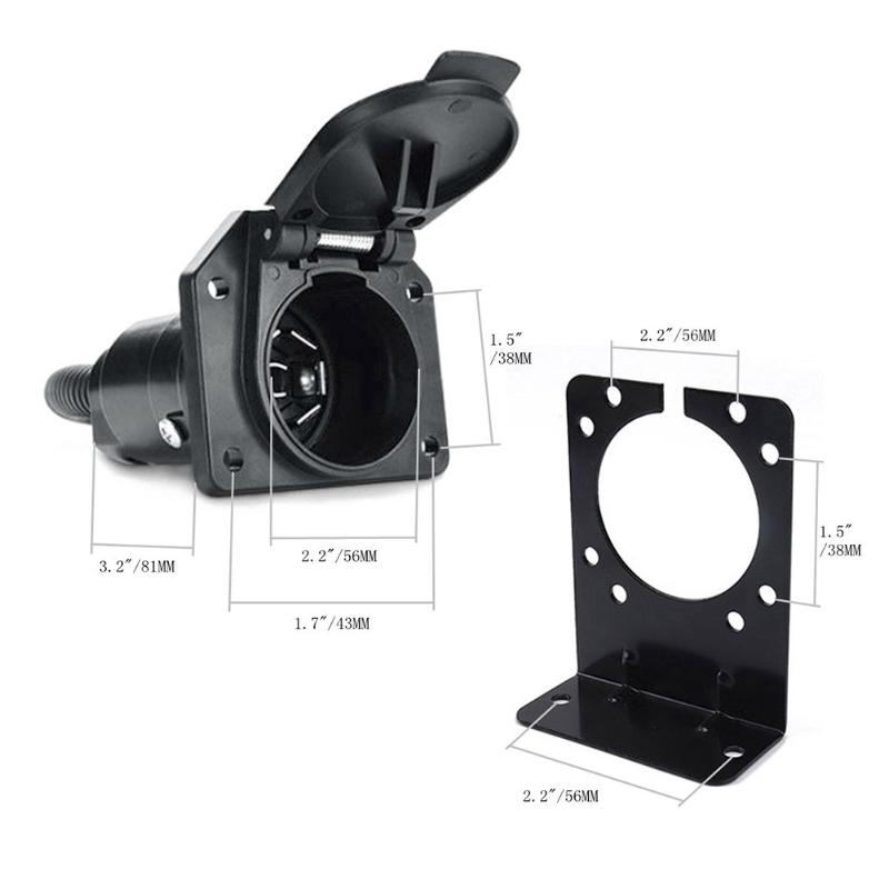 Trailer Light Wiring Adapter with Sufficient Durability and Ruggedness 7 Way RV Blade to 4 Way Flat with Mounting Bracket