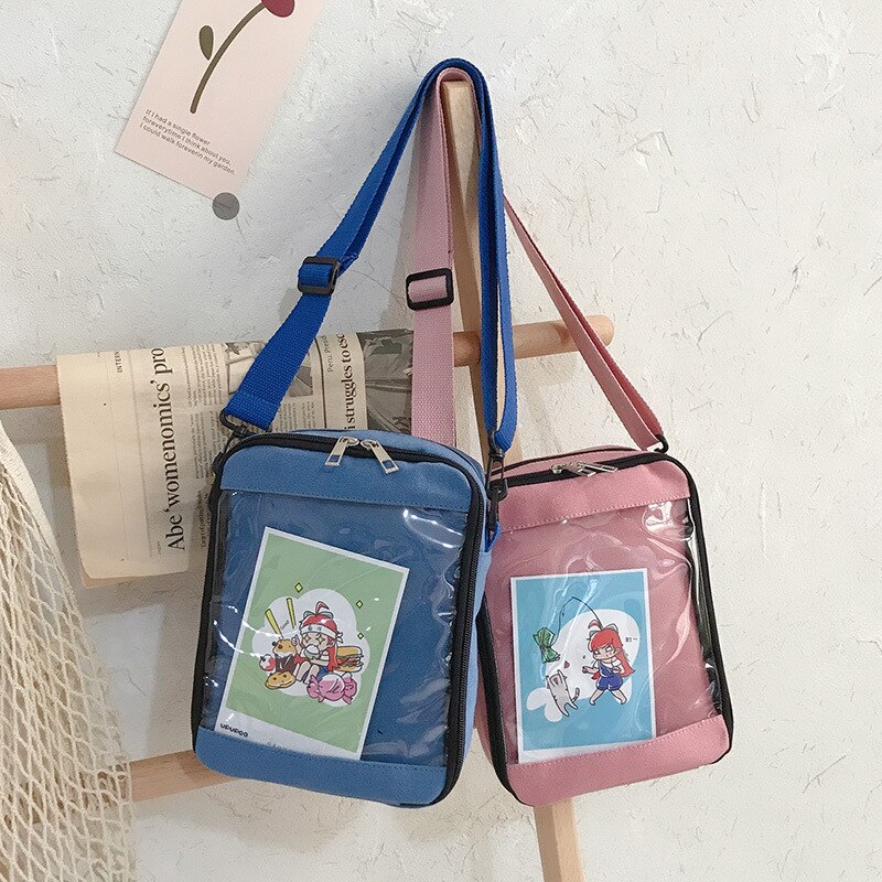 Women Handbags for Girls Shoulder Bags PVC Transparent Messenger Bags Students School Bookbag Crossbody Bags