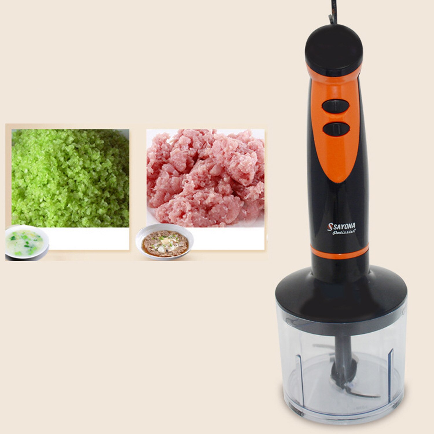 4 in 1 Adjustable Speed Multi-functional Electric Hand Blender for Home Kitchen Smoothies Milk Shakes Soups EU Plug