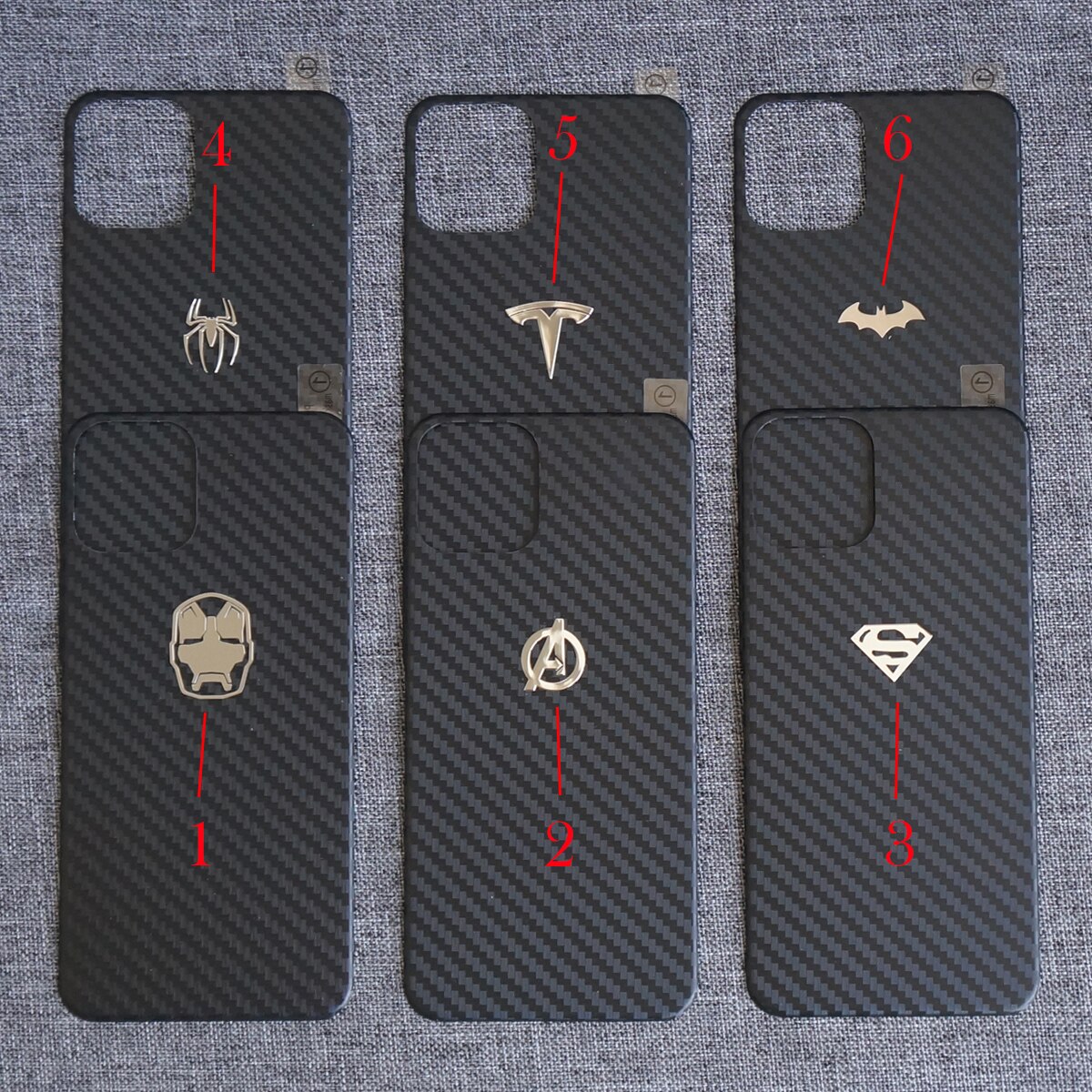 Carbon fiber pattern Kevlar mobile phone back film suitable for iPhone11ProMax ultra-thin xs max x xr 7 8 plus protective: Black