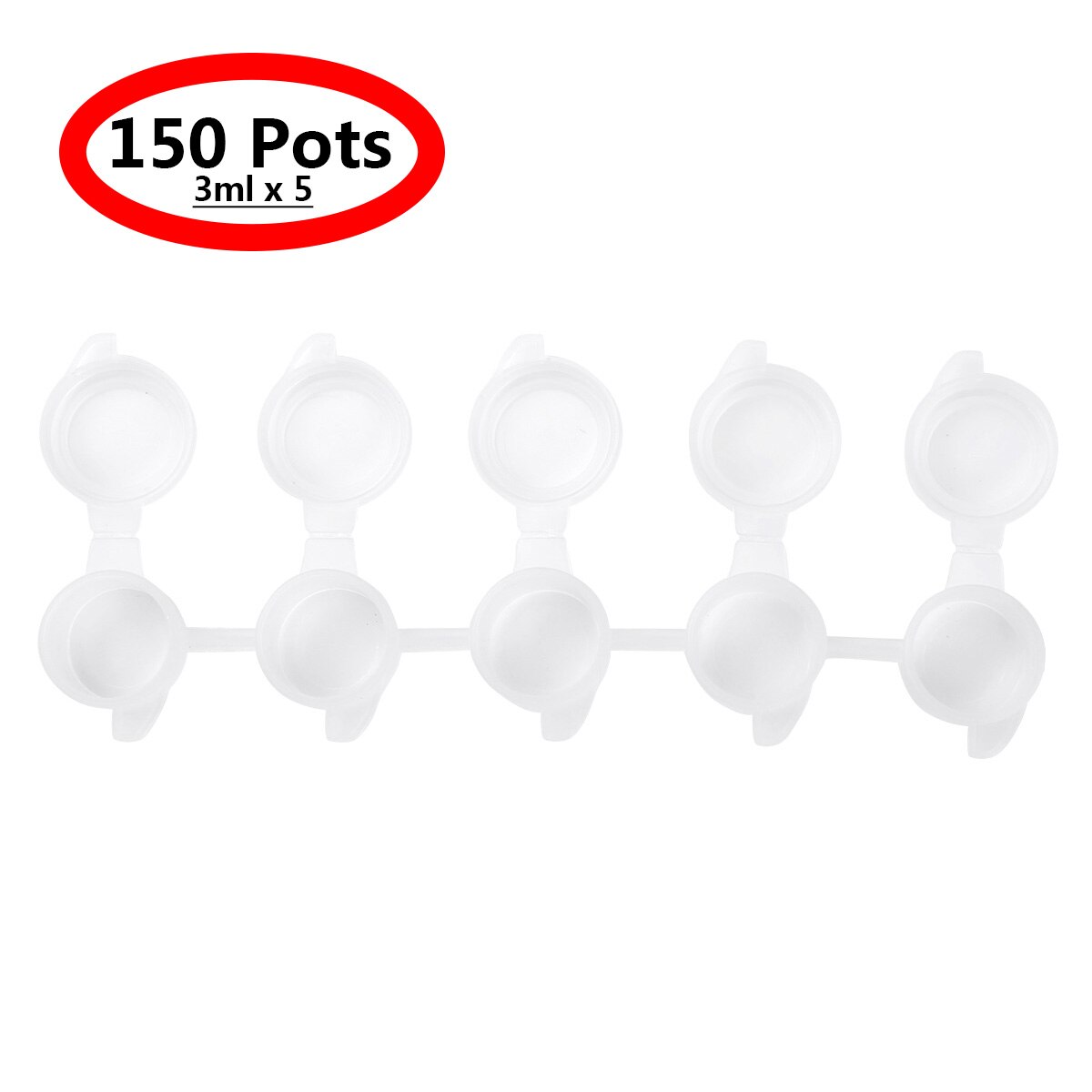 30 Strips Mini Empty Paint Pot Pod Strips Arts and Crafts Watercolor Draw Pigment Plastic Palette Storage Containers