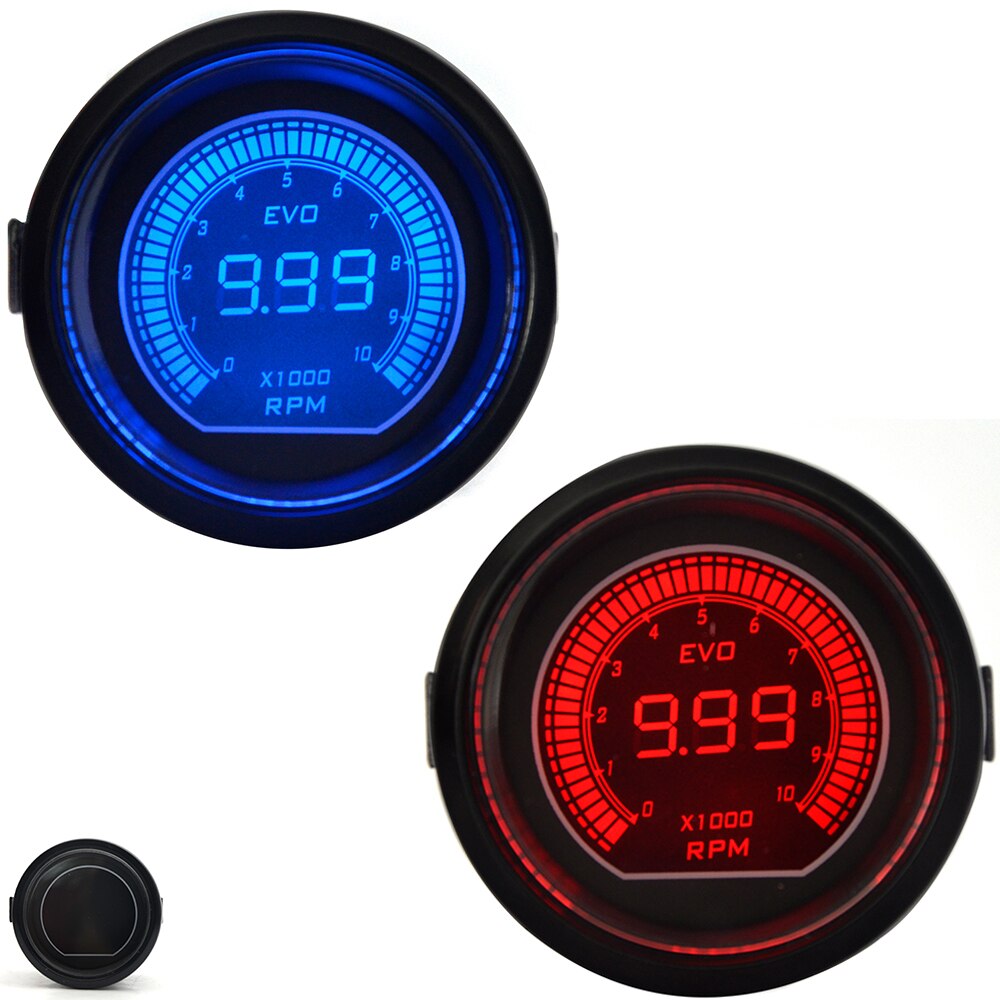 Dragon gauge 52mm evo omdrejningstæller gauge rød & blå dual led display