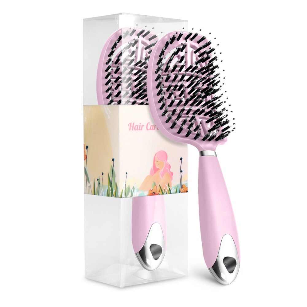 Denman Bürste Wildschweinborsten Haarbürste Kamm Kopfhaut Massage Haarbürste Frauen Lockige Detangler Styling Werkzeuge für Damen Haarbürste: Gold