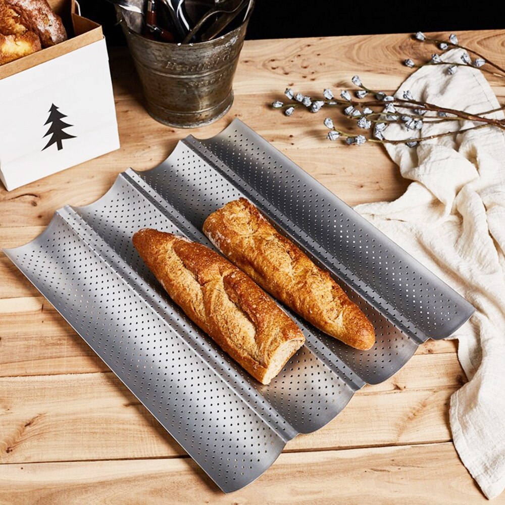 Moule à pain français ondulé, plateau de cuisson, plaque de gril, pratique, moule à gâteau, Baguette, rainure vagues, outil de cuisson