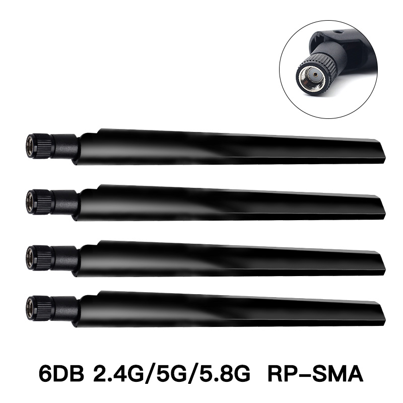 2.4G/5GHz 6DBi 10Dbi RP-SMA Connettore Maschio Antenna WiFi Wireless Esterna Router Universale Antenna Scheda di Rete per AX210 AX200: Grigio