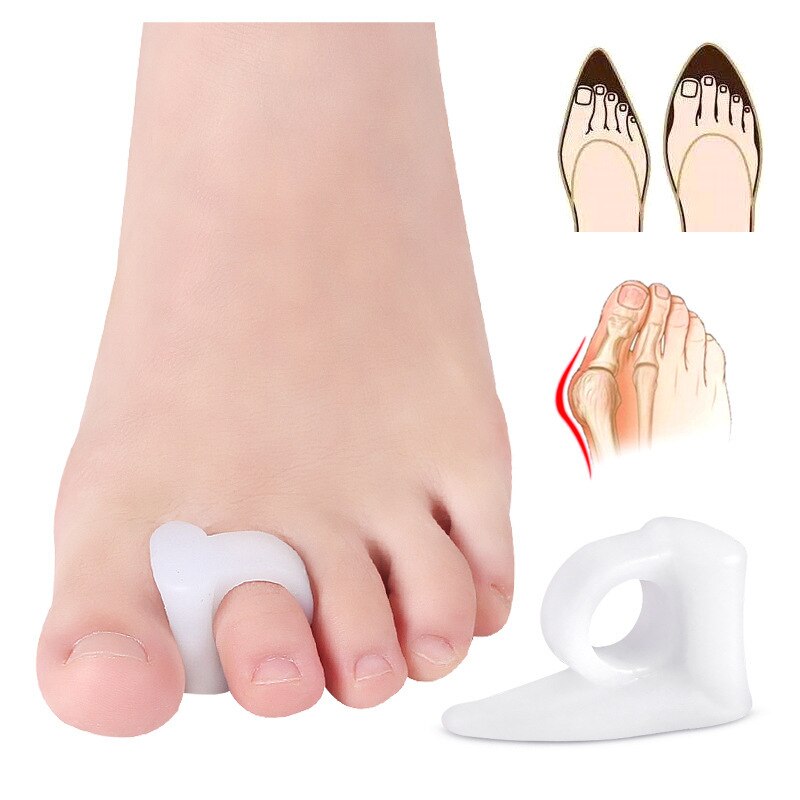 2Stck groß Zehe Separator Knochen Korrektor Haarglätter Silikon Gel Fuß Finger Schutz Ballen Erzähler Füße Massagegerät Pedikübetreffend: Ursprünglich Titel