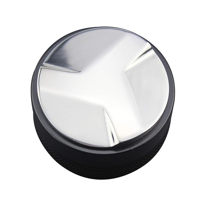 Koffie Distributeur Macarons Roestvrij Staal Koffie Sabotage Koffie Leveler Tool 3 Klavertje Base Palm Espresso Sabotage Zwart 58 MM