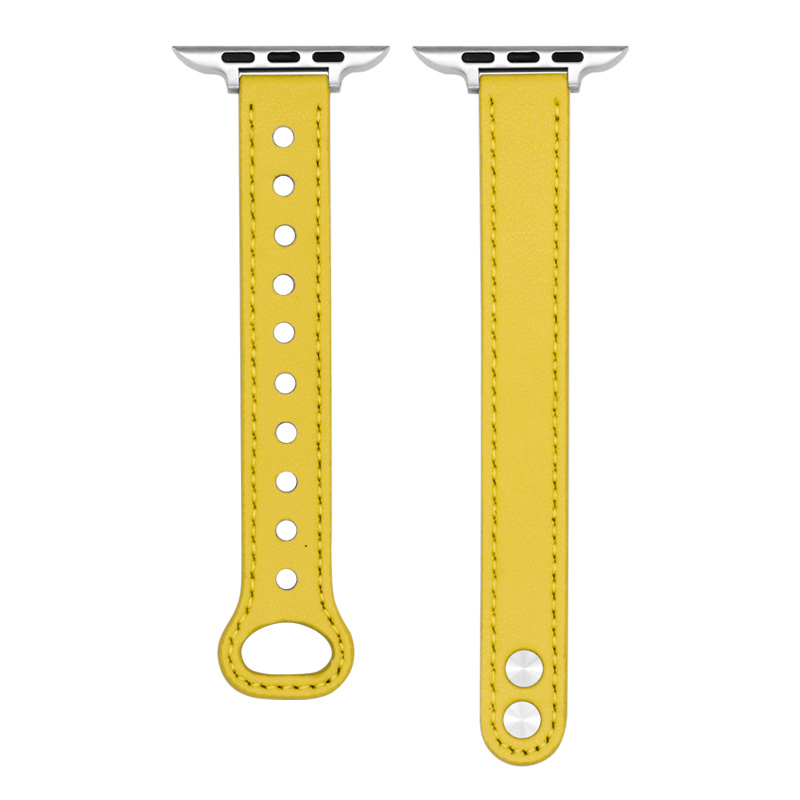 Læderurrem til apple watch series 8 7 6 5 4 3 se 38mm 40mm 41mm 42mm 44mm 45mm til iwatch ultra 49mm udskiftning af håndledsrem: Blå lyserød / 12mm