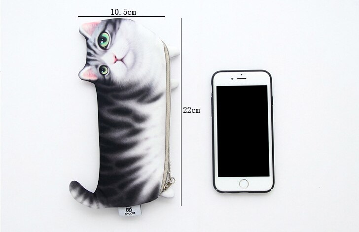 Novedad estuche para lápices con forma de gato, bolsa organizadora para almacenamiento para niños, Escolar, Escolar, premio de estudiante Escolar