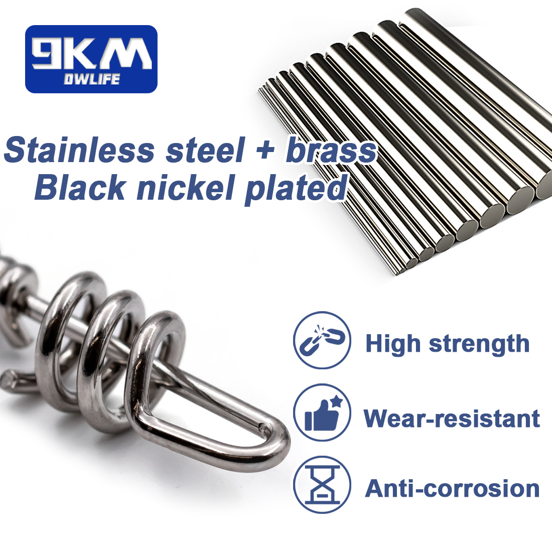 Fishing Corkscrew Swivel Snaps 10~30Pcs Saltwater Fishing Swivels Stainless Steel Heavy Duty Round Swivels Snap Lure Connector