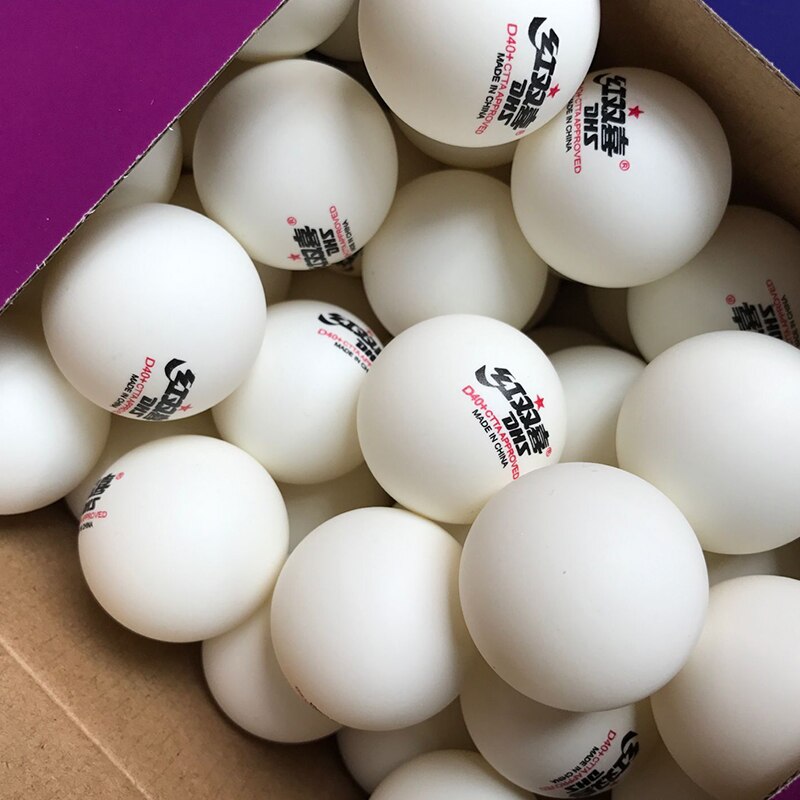 100 bollar/lot dhs  d40+  bordtennisbollar sömt material plast poly pingisbollar tenis de mesa: Vita 100 bollar