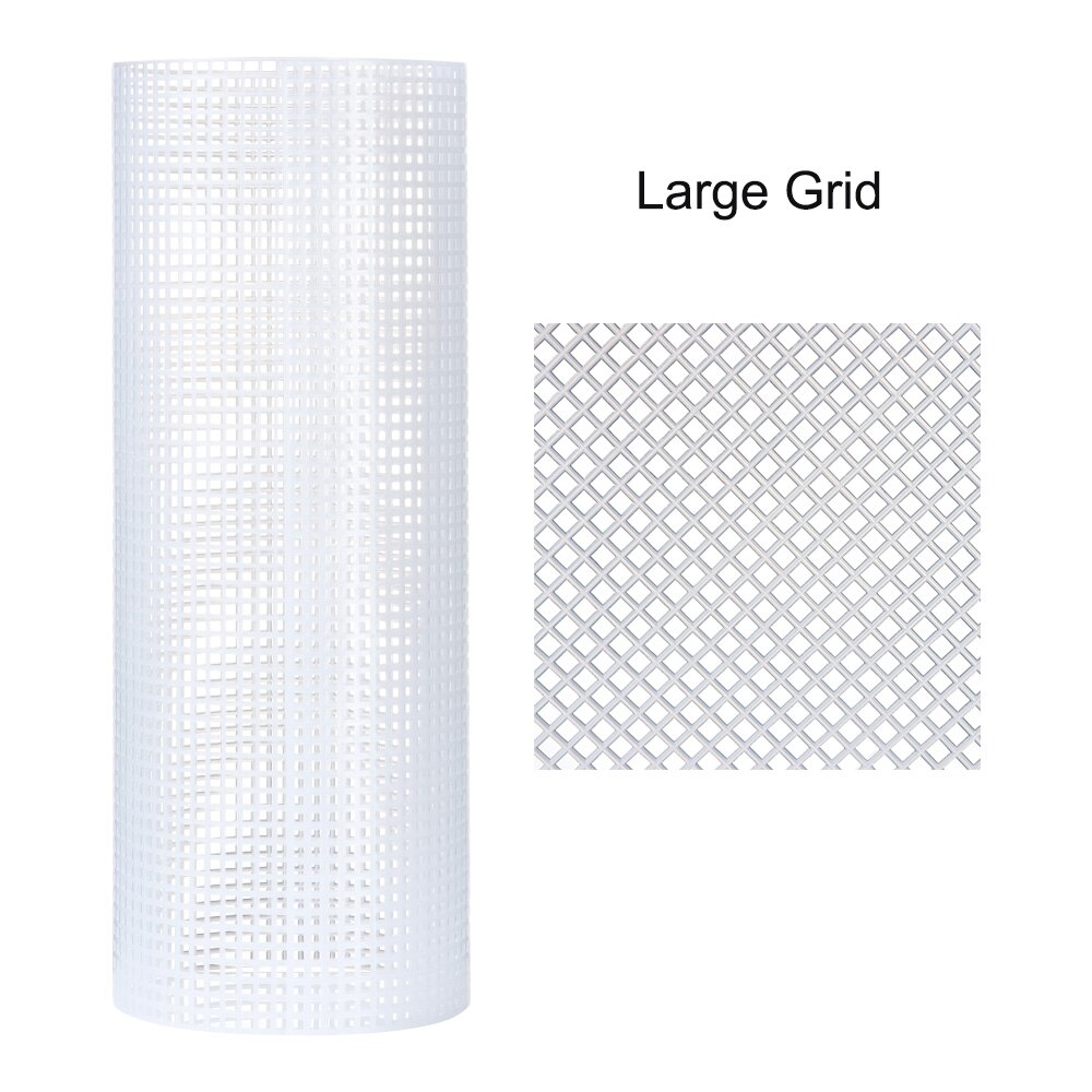 Tissu en maille plastique pour sac, tapis, bricolage, couture artisanale, crochet de loquet, accessoires de grille, fournitures artisanales: White-Large Grid