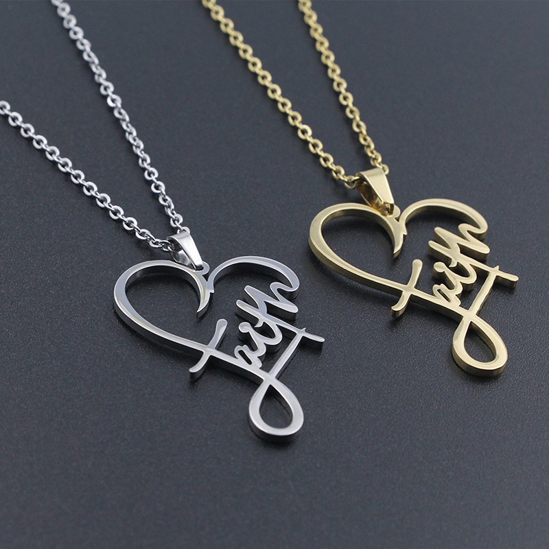 VILLWICE Christliches Herz Collier - Edelstahl Vergoldet Inspirierender Glaubensschmuck