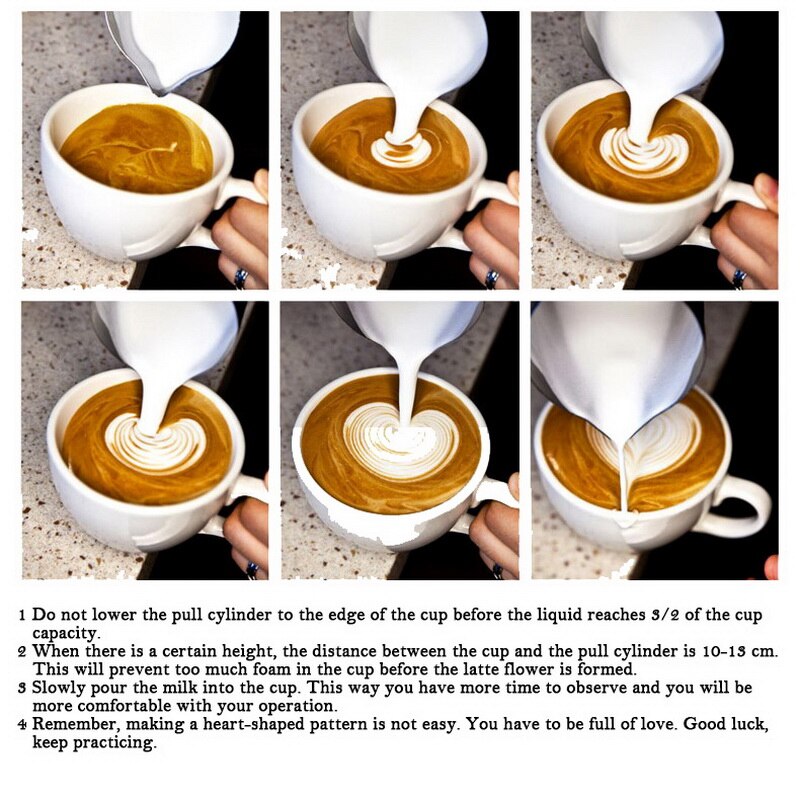 Håndholdt rustfrit stål mælkeskummende kande espresso kaffekande barista håndværk kaffe latte mælkeskummende kande