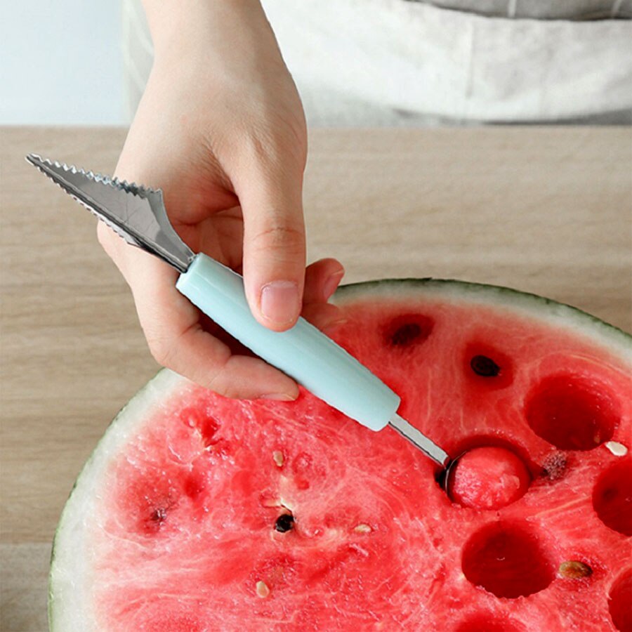 Trendy Fruit Groente Gereedschap Scoop Watermeloen Cutter Windmolen Vorm Plastic Slicer voor Snijden Watermeloen Power Save Cutter