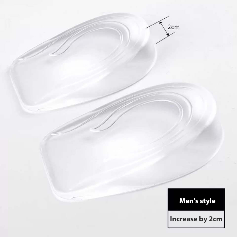 Silikon-Gel-Einlegesohle zur Erhöaufgehängt der Höer, Fersenhebeinsätze, Schuh- und Fußpflegeschutz, elastisches Kissen, Fußgewölbe-Stützeinlage für unisex: Schwarz