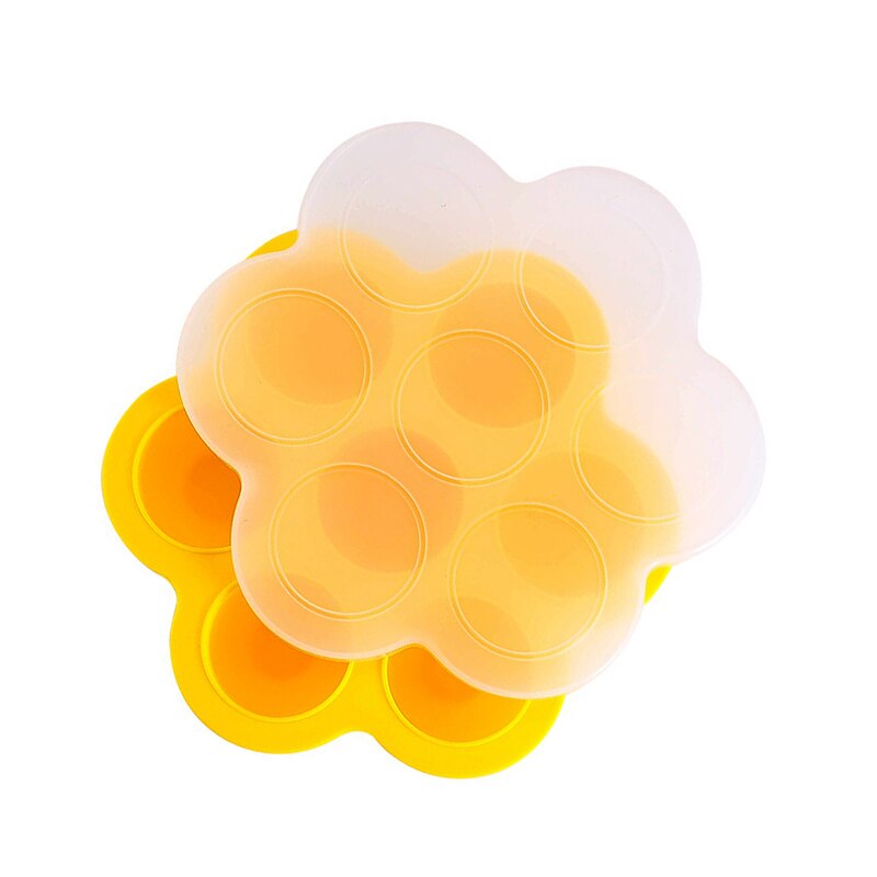 Contenedor de silicona para alimentos de bebé, caja de almacenamiento de frutas y leche materna, bandeja para congelador, contenedor de comida para bebé: YELLOW