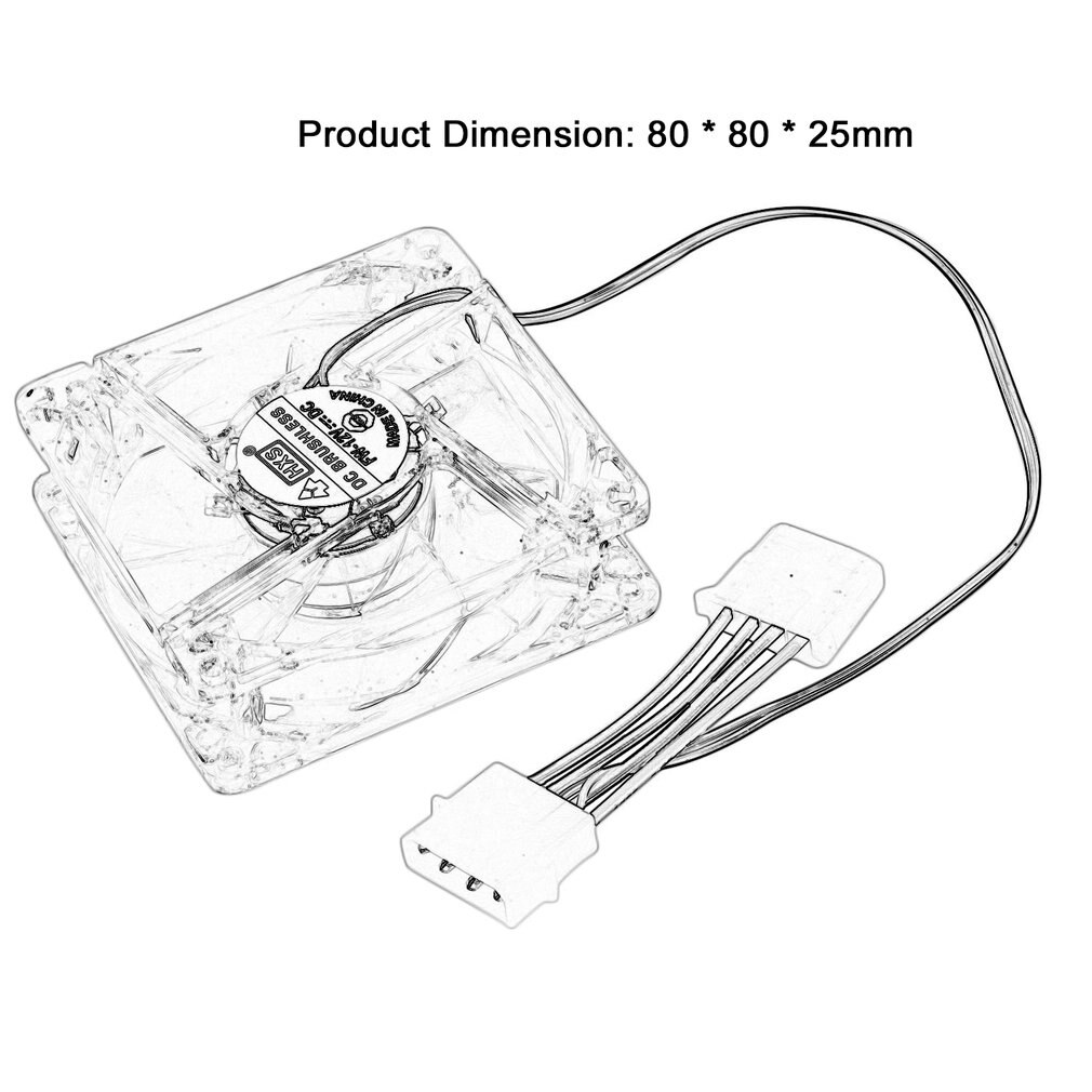 Ordinateur PC ventilateur 80mm avec LED 8025 silencieux ventilateur de refroidissement 12V LED lumineux Chass coque d'ordinateur ventilateur de refroidissement Mod facile Instal led