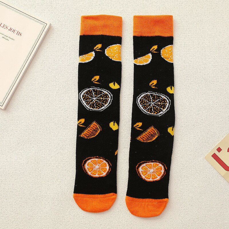 Mädchen Socken 2-12 Jahre Alt Baumwolle Knie Hohe Socken Schöne Lange kinder Knie Socken Kinder Mädchen Todder baby Socken: orange