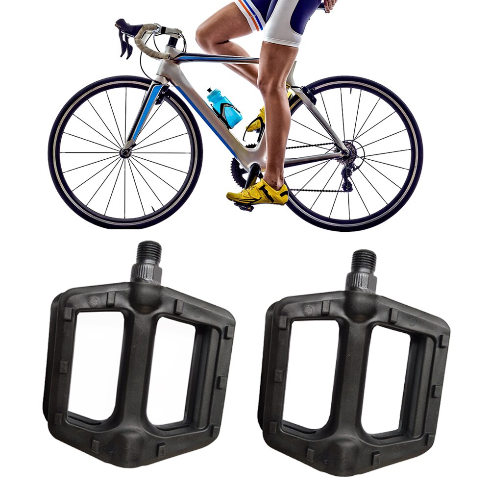 Tre förseglade lager cykelpedal ultralätt aluminiumlegering halkfria cykelpedaler cykel trampa cykeltillbehör: Plast