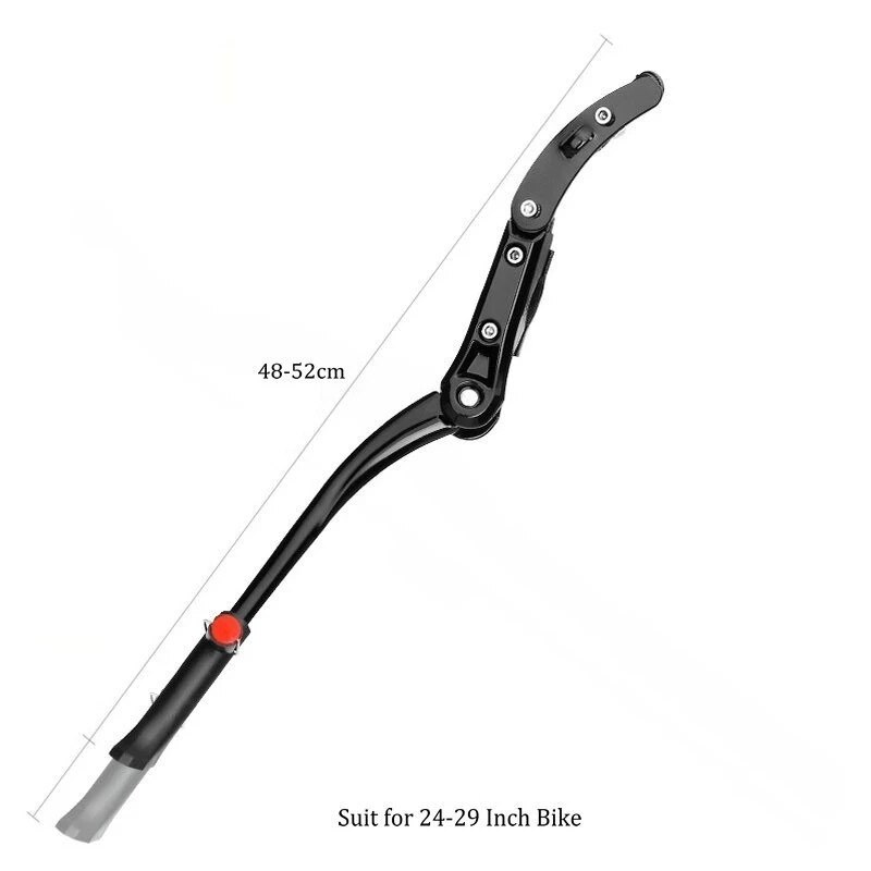 24'~26' Adjustable Bicycle Kickstand Aluminum Bike Side Holder Stand Parking Leg for Giant Mountain Bike Road Bicycle Part: A Black