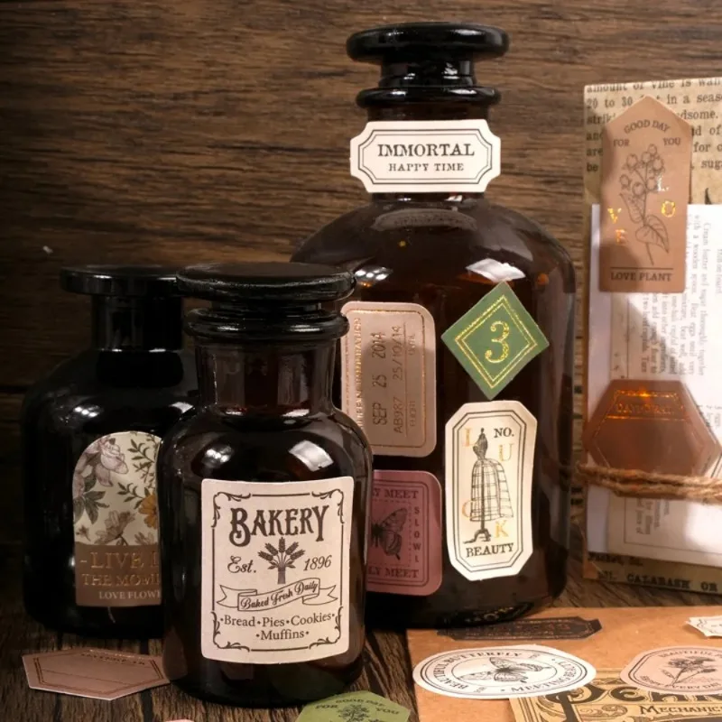 Mr. Paper 40 unids/caja etiquetas adhesivas Vintage notas decorativas pegatinas escritas a mano DIY materiales de Collage hechos a mano papelería