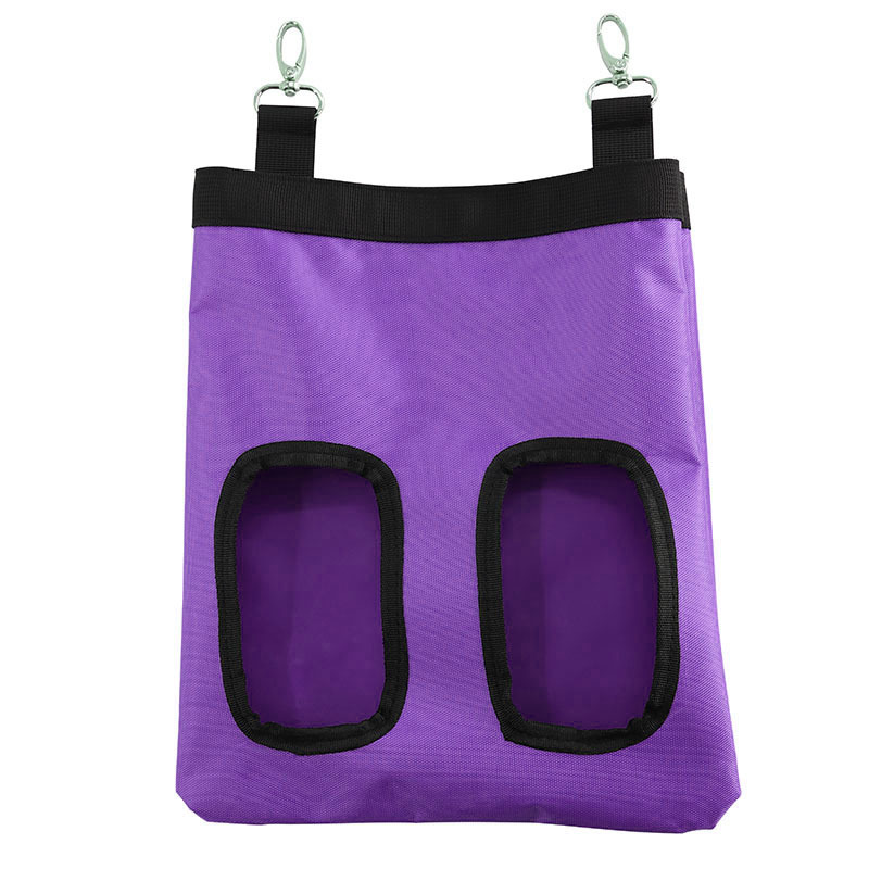 Kaninchen Heu Zubringer 4 See Kaninchen Heu Ballen Heu Gras Lagerung Tasche mit Hängenden Haken Ebene Zubringer Tasche: Violett 2 Löcher