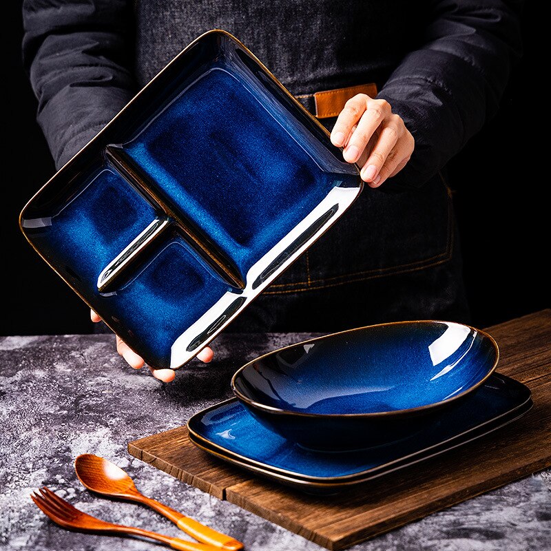 Dinner plate ceramic tableware set afternoon tea snack dessert outdoor party dinner plate family restaurant supplies plate set