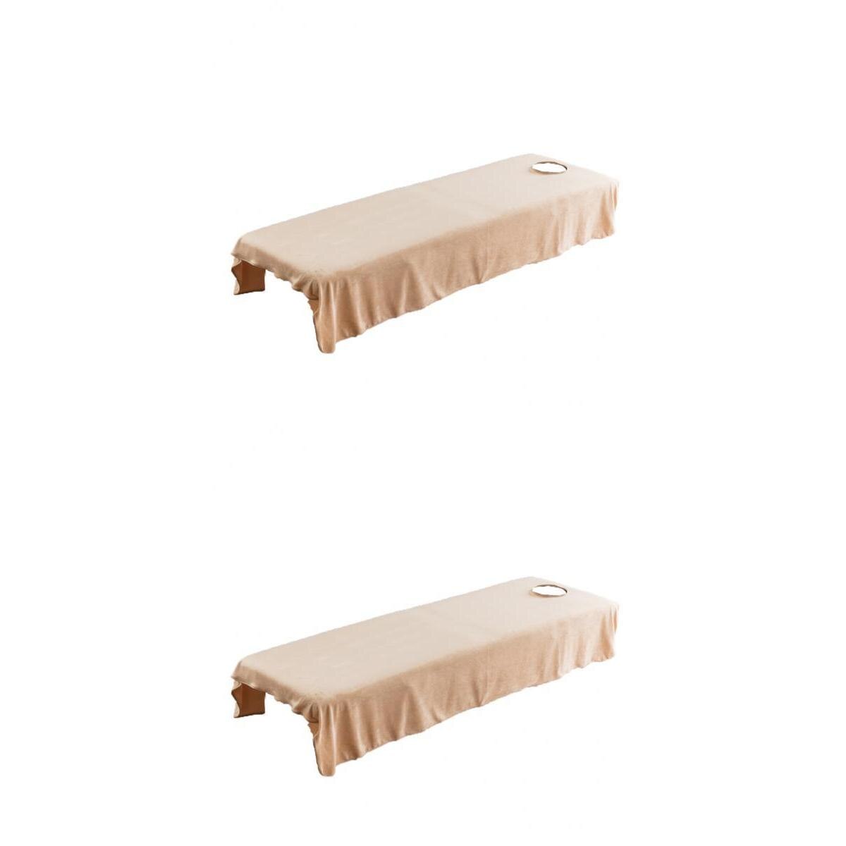 2 Stuks Flanel Massagetafel Lakens Spa Bed Cover Doek Met Gat 31x7 5/47x75inch