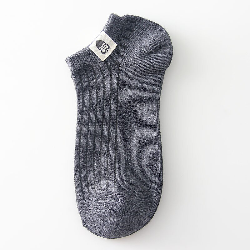 Katoen Mannen Korte Sokken Speciale Label Top Effen Kleur Zwart Grijs Groen Kaki Blauw Beige Enkelsok Dunne Ademende type: Dark grey