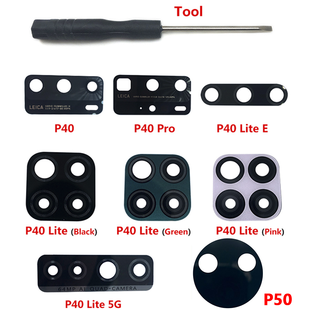Originele Achteruitrijcamera Glas Lens Voor Huawei P20 P30 P40 Lite E P40 Pro P40 Lite 5G Glas Lens camera Met Lijm Vervanging Tool