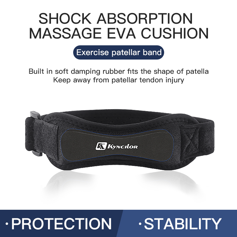 1 pièce genou tendon rotulien genouillère sangle orthèse réglable Absorption des chocs Compression genouillère manchon pour basket-ball