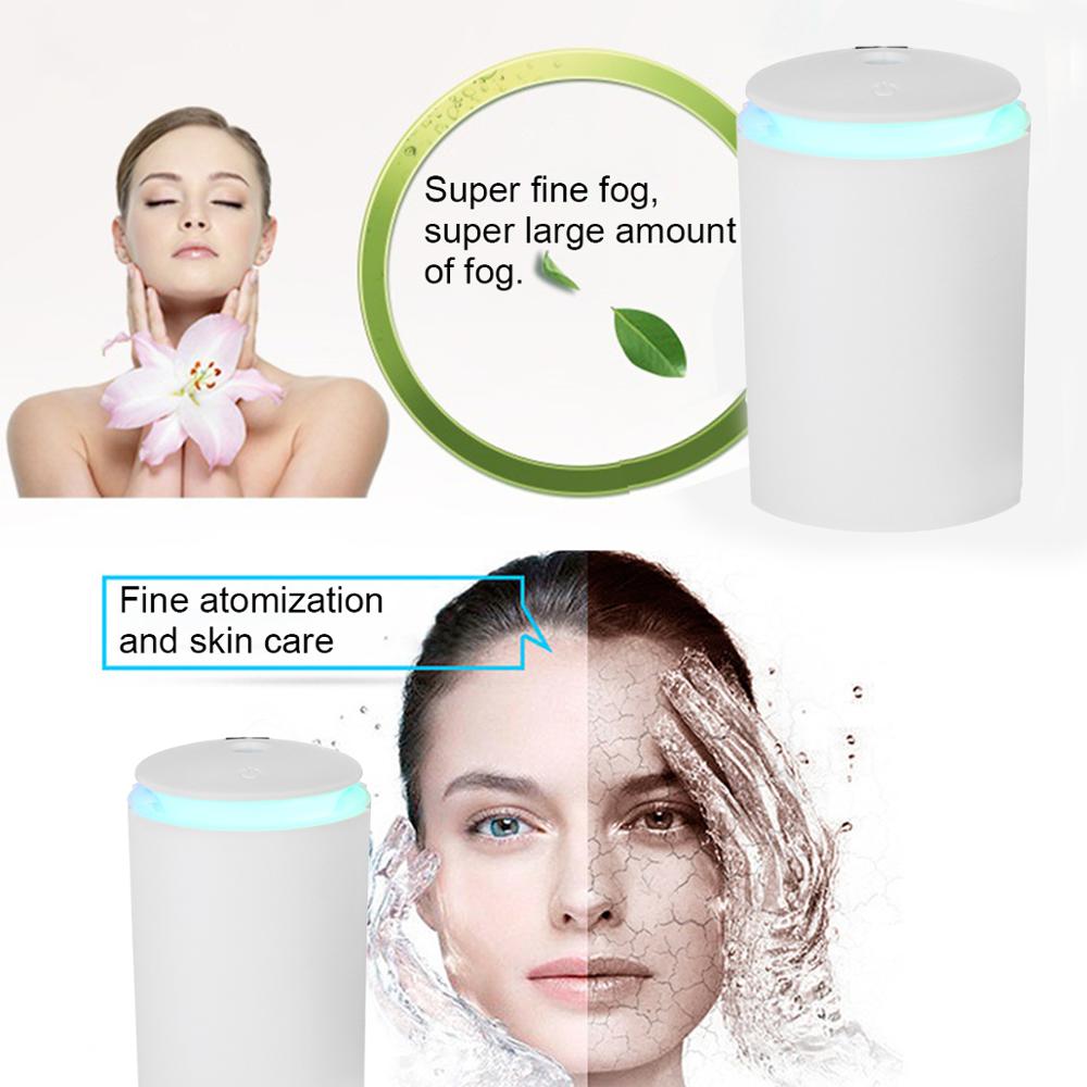 260ml Air Purifier Mist Ultrasonic Humidifiers LED Lights Washable Home Camping Travel