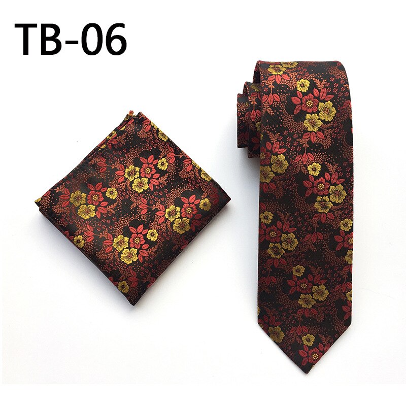 Floral Mens Tie Set Silver White Purple Red Pink Blue Orange Jacquard Silk Tie Pocket Square 8cm Classic Ties for Men Corbatas: TB06