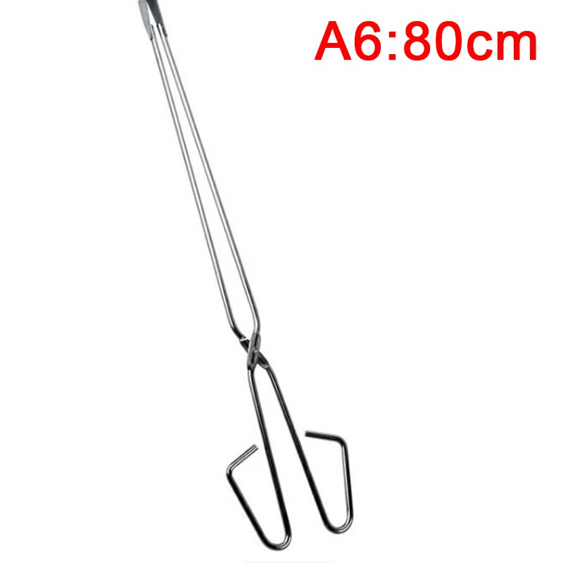 1pc Barbecue Carbon Clip Long Handle Tongs Stainless Steel Oven Charcoal: SYFHG602-A6