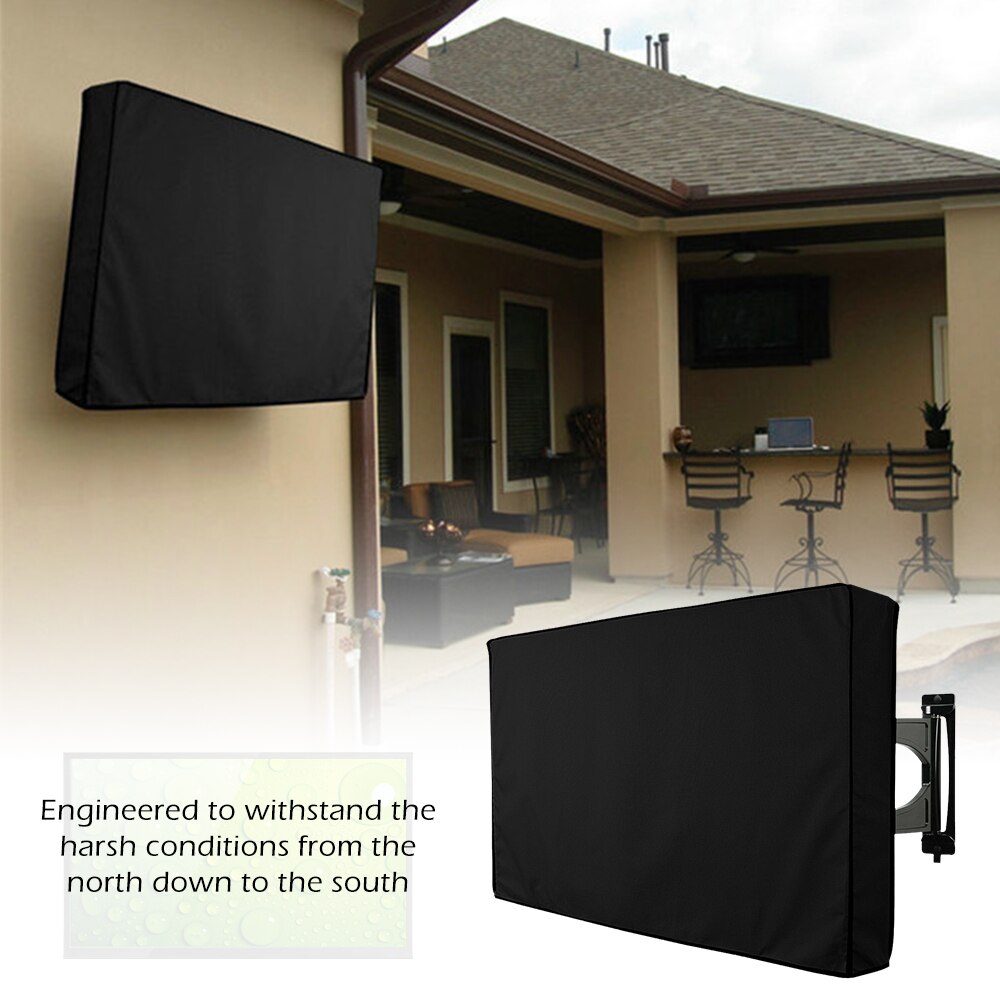 Outdoor TV Screen Dustproof Waterproof Cover Set Cover Oxford Black Television Case TV 30'' To 58'' Inch