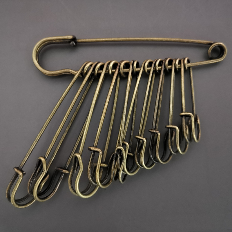 1/5/10 sztuk 10cm agrafka s spinacz robić papieru DIY narzędzie robić szycia złoty srebrny czarny brąz metalowe igły duże agrafka broszka akcesoria: L / SZARY