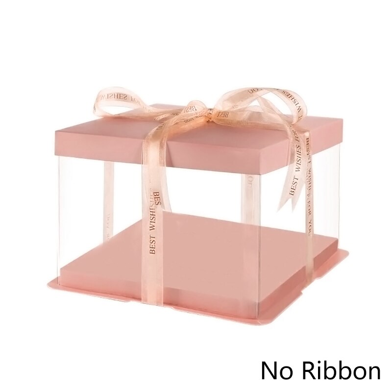Luxe Transparante Cake Dozen Gebak Extra Grote Verpakking Meerdere Kleur Bakkerij Verjaardag Bruiloft Cake Inpakpapier: pink / 22X22X16