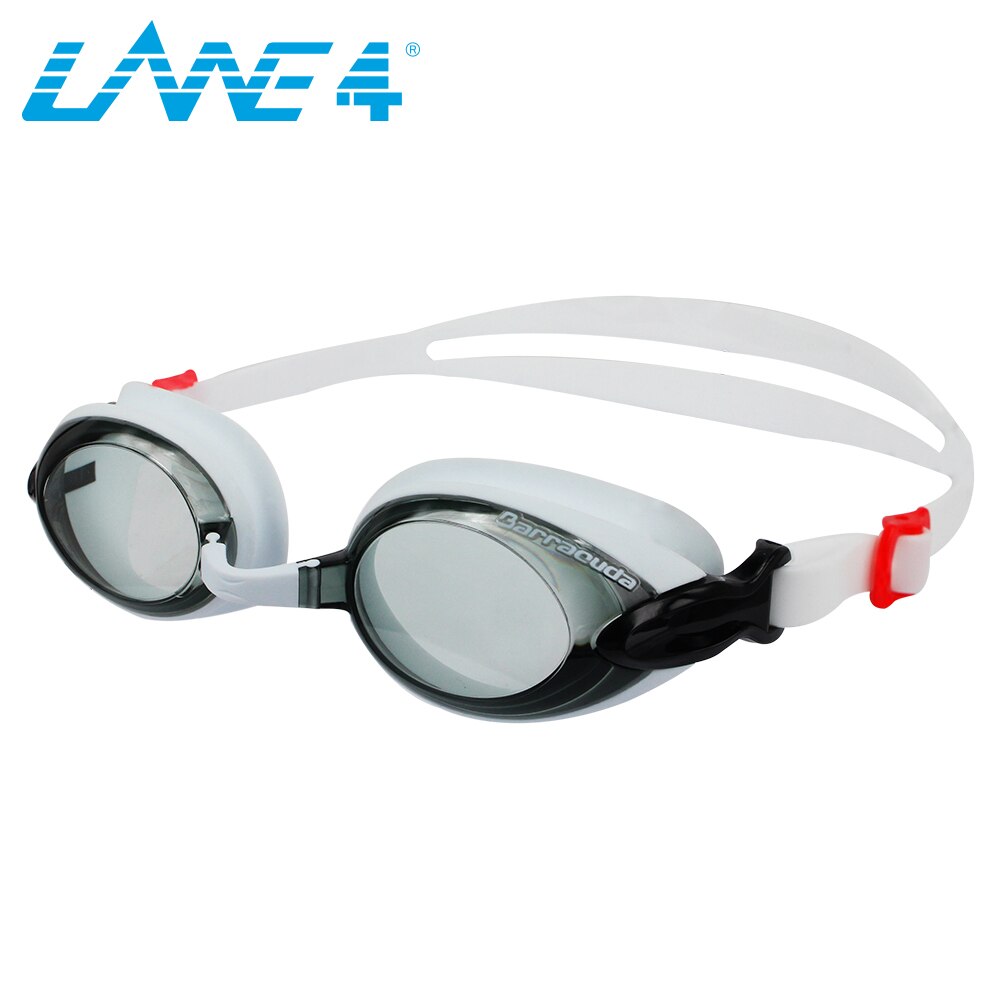 LANE4 Myopia Swimming Goggles Anti-fog UV Protection Easy adjusting for Adults White #92295 Eyewear