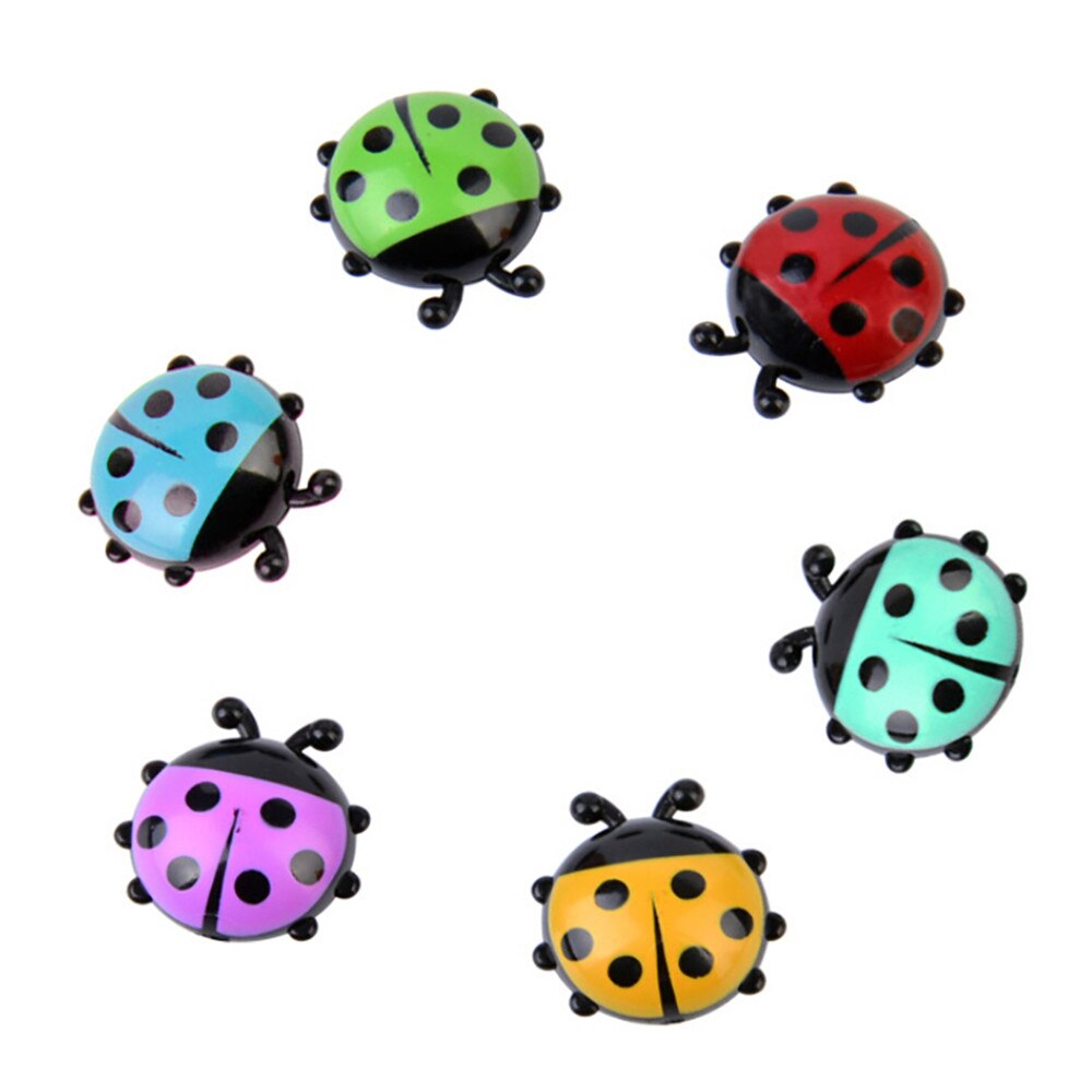 Mini imanes de nevera de mariquita, pegatinas magnéticas creativas para decoración del hogar, pegatina, 6 uds.: Default Title