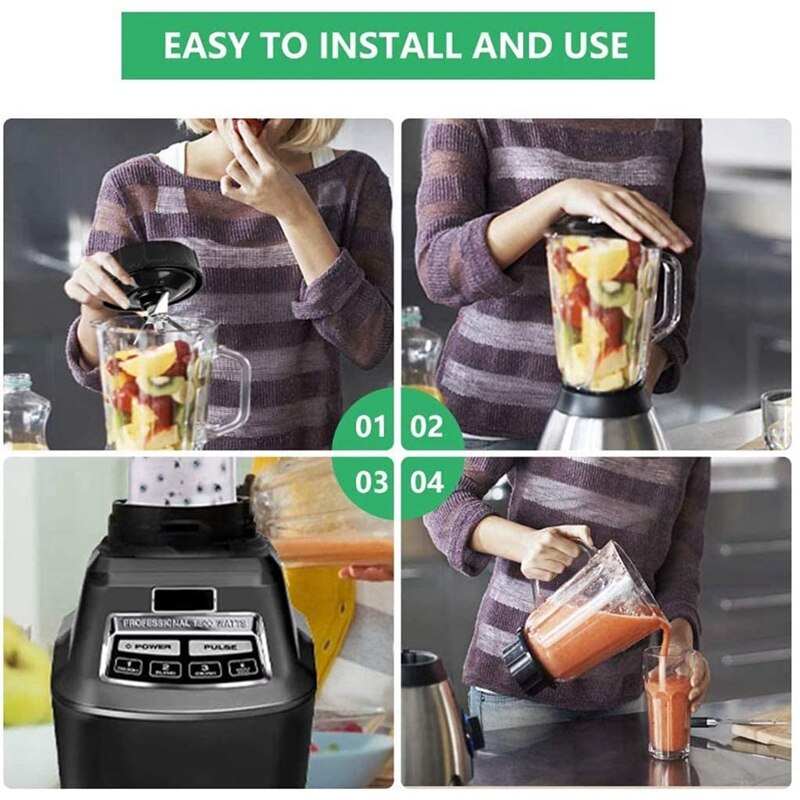 2PCS 6Fins Replacement Extractor Blade for Nutri Ninja Blender Blade Assembly Fits Auto-IQ BL450-70 BL451-70 BL482-70